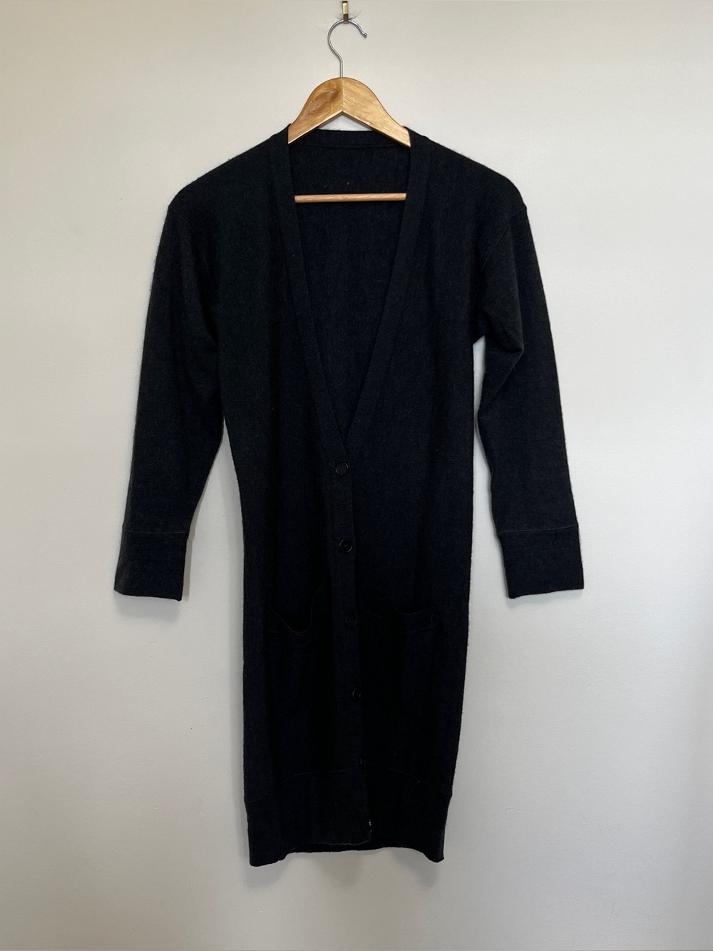 Hermes Paris Grey Longline Cardigan Size 34 Small